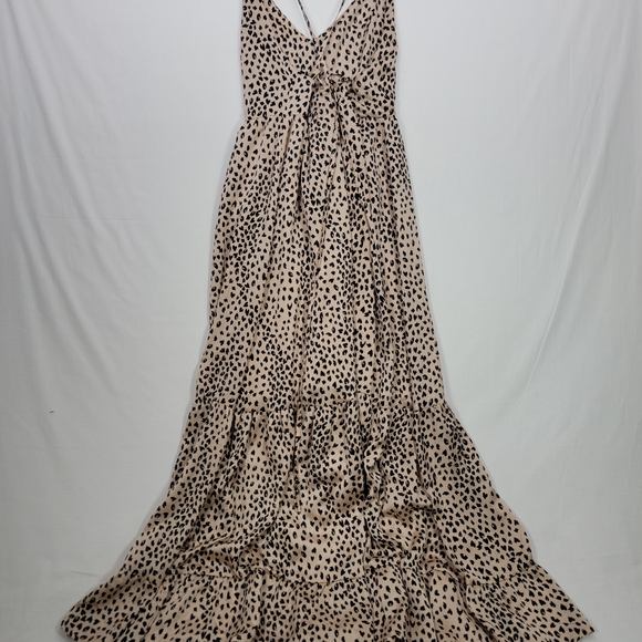 Cupshe Leopard Animal Print V Neck Lace Up Slip Maxi Dress Size Small - Picture 9 of 10